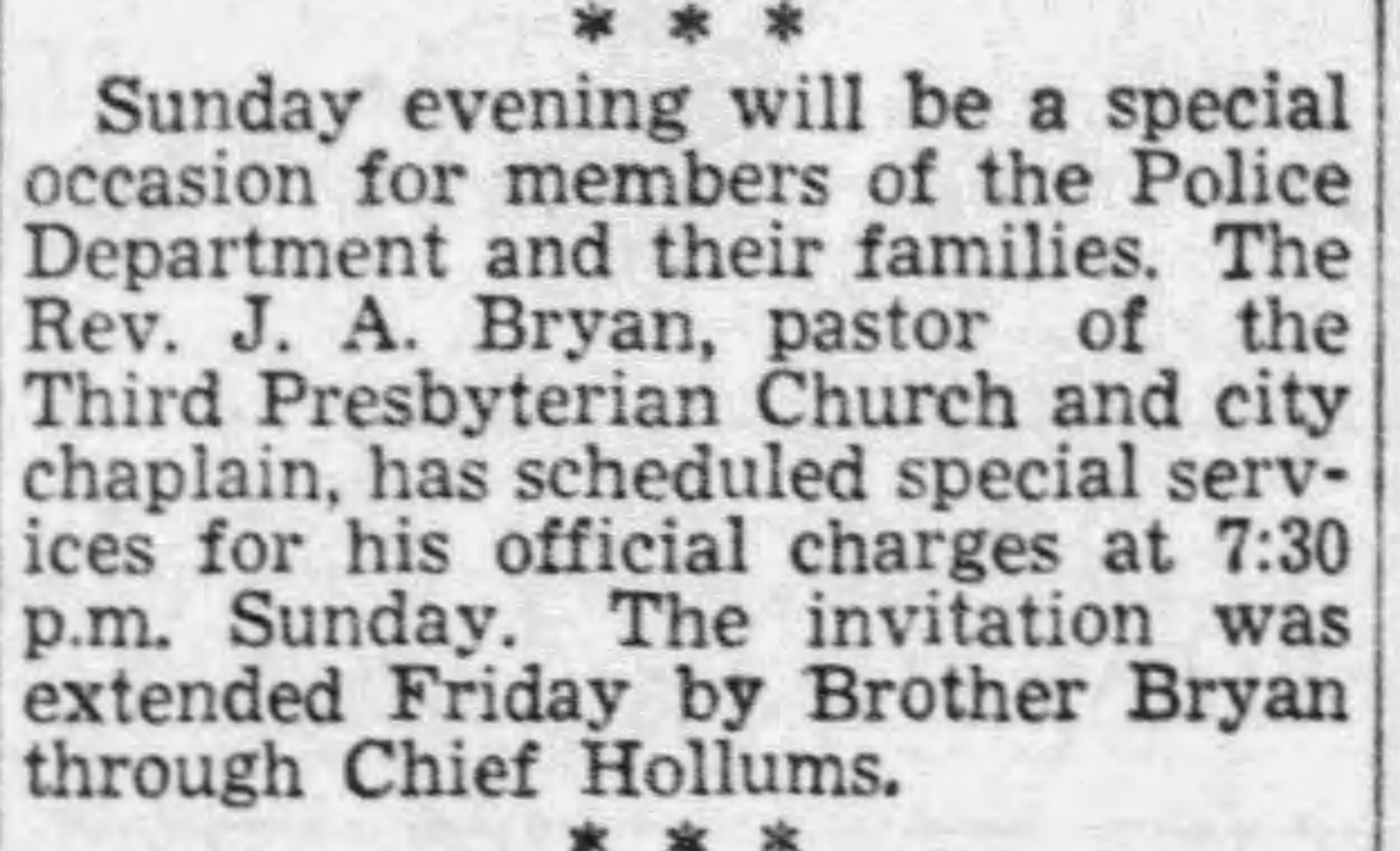 Service for Police at Third